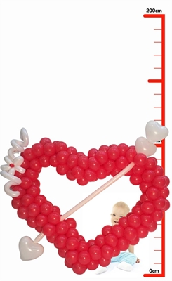 CUORE A PALLONCINI CON STRUTTURA E FRECCIA (COMP 189)