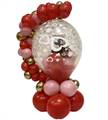CENTRO TAVOLA ROSA NEL PALLONE E GARLAND CON LUCINE (COMP 258)