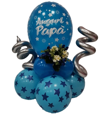 CENTRO TAVOLA FESTA DEL PAPA CON BOUQUET FIORI (COMP 273)