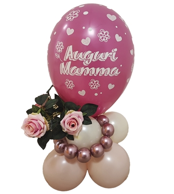 CENTRO TAVOLA MAMMA CON ROSELLINE (COMP 291)