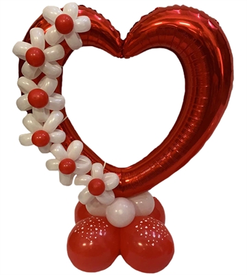 DOPPIA BASE CON CORNICE A CUORE E FIORI (COMP53)