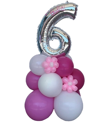 TRIPLA BASE CON FIORI E NUMERO 40CM (COMP82)