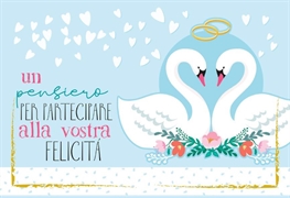 BIGLIETTO AUGURI MATRIMONIO PORTASOLDI CIGNI (NO.6820-3)