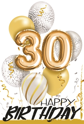BIGLIETTO AUGURI 30 ANNI PALLONCINI (NU.6054)