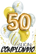 BIGLIETTO AUGURI 50 ANNI PALLONCINI (NU.6056)