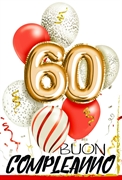 BIGLIETTO AUGURI 60 ANNI PALLONCINI (NU.6057)