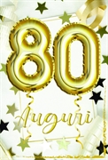 BIGLIETTO AUGURI 80 ANNI ORO (NU.6634)