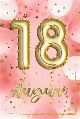 BIGLIETTO AUGURI 18 ANNI LEI BALLOON (NU.6638-1)