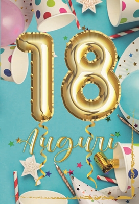 BIGLIETTO AUGURI 18 ANNI LUI BALLOON (NU.6638-2)