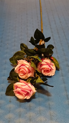 FIORI FINTI DECORATIVI RAMO ROSELLINA ROSA (RO7210)