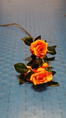 FIORI FINTI DECORATIVI RAMO ROSELLINA ARANCIO (RO7210AR)