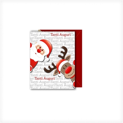 BIGLIETTO AUGURI NATALIZIO SANTA & RUDOLPH (XMCRD00005)