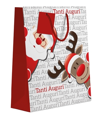 SHOPPER NATALIZIO SANTA & RUDOLPH L 33x16x45 cm (XMPKG00026)