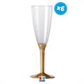 FLUTE TRASPARENTE RIUTILIZZABILE BASE ORO 13CL 6PZ (31099)