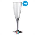 FLUTE TRASPARENTE RIUTILIZZABILE BASE ARGENTO 13CL 6PZ (31100)