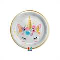 PIATTI IN CARTONCINO UNICORNO 18CM 8PZ (74276)