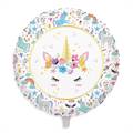 PALLONCINO IN MYLAR TONDO UNICORNO 45CM (74610)