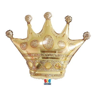 PALLONCINO IN MYLAR SAGOMATO CORONA ORO 90X100CM (75539)