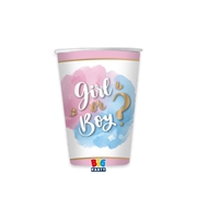 BICCHIERI IN CARTONCINO GENDER REVEAL 250ML 6PZ (75673)