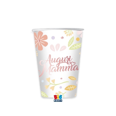 BICCHIERI IN CARTONCINO AUGURI MAMMA 250ML 6PZ (76095)