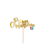 MINI CAKE TOPPER IN CARTA ORO METAL PRIMA COMUNIONE (76221)