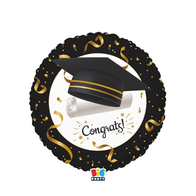 PALLONCINO IN MYLAR TONDO GRADUATION  45CM (76255)