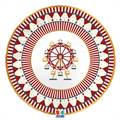 PIATTI IN CARTONCINO CHRISTMAS CAROUSEL 30CM 6PZ (76324)
