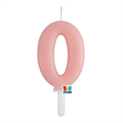 CANDELINA TINY PLUMP ROSA BABY 7CM NUMERO 0 (76410)