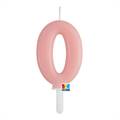 CANDELINA TINY PLUMP ROSA BABY 7CM NUMERO 0 (76410)