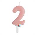 CANDELINA TINY PLUMP ROSA BABY 7CM NUMERO 2 (76412)
