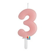CANDELINA TINY PLUMP ROSA BABY 7CM NUMERO 3 (76413)