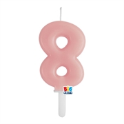CANDELINA TINY PLUMP ROSA BABY 7CM NUMERO 8 (76418)