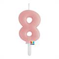 CANDELINA TINY PLUMP ROSA BABY 7CM NUMERO 8 (76418)