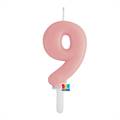 CANDELINA TINY PLUMP ROSA BABY 7CM NUMERO 9 (76419)