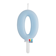 CANDELINA TINY PLUMP AZZURRO BABY 7CM NUMERO 0 (76420)