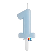 CANDELINA TINY PLUMP AZZURRO BABY 7CM NUMERO 1 (76421)