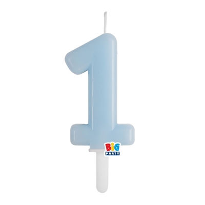 CANDELINA TINY PLUMP AZZURRO BABY 7CM NUMERO 1 (76421)
