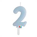 CANDELINA TINY PLUMP AZZURRO BABY 7CM NUMERO 2 (76422)