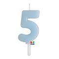 CANDELINA TINY PLUMP AZZURRO BABY 7CM NUMERO 5 (76425)
