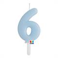 CANDELINA TINY PLUMP AZZURRO BABY 7CM NUMERO 6 (76426)