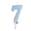 CANDELINA TINY PLUMP AZZURRO BABY 7CM NUMERO 7 (76427)