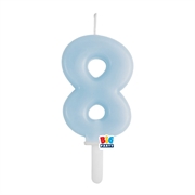 CANDELINA TINY PLUMP AZZURRO BABY 7CM NUMERO 8 (76428)