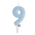 CANDELINA TINY PLUMP AZZURRO BABY 7CM NUMERO 9 (76429)