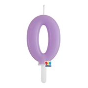 CANDELINA TINY PLUMP LILLA 7CM NUMERO 0 (76430)