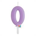 CANDELINA TINY PLUMP LILLA 7CM NUMERO 0 (76430)