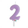 CANDELINA TINY PLUMP LILLA 7CM NUMERO 2 (76432)