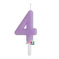 CANDELINA TINY PLUMP LILLA 7CM NUMERO 4 (76434)