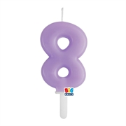 CANDELINA TINY PLUMP LILLA 7CM NUMERO 8 (76438)