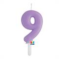 CANDELINA TINY PLUMP LILLA 7CM NUMERO 9 (76439)