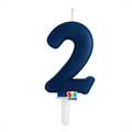 CANDELINA TINY PLUMP BLU NAVY 7CM NUMERO 2 (76482)
